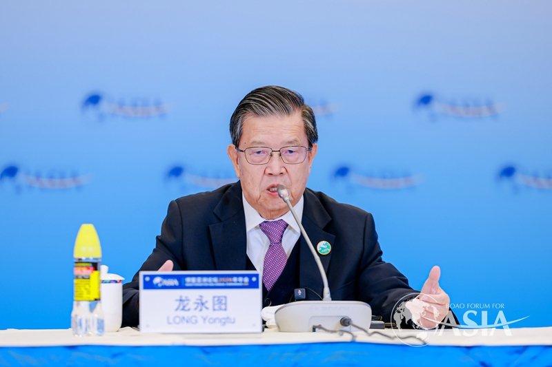 原外经贸部副部长、中国入世谈判首席代表龙永图发言。主办方供图